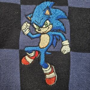 Sonic Hedghog Hoodie Sweatshirt Mens Medium Blue Ilthy Checkered Pullover